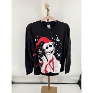 Disney Nightmare Before Christmas Jack Skellington Santa Crewneck Sweatshirt L